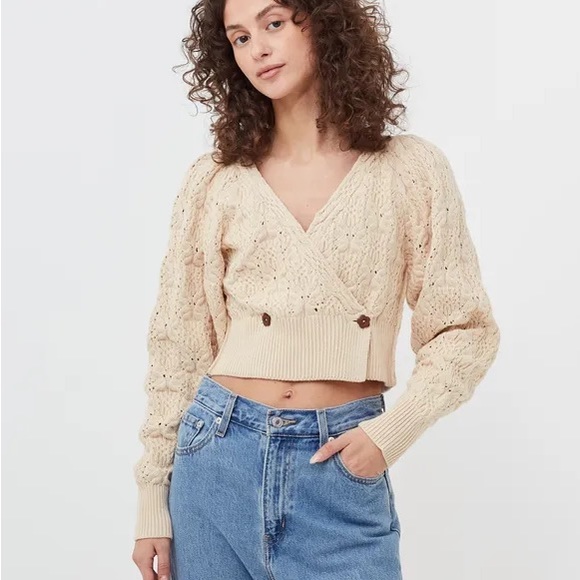 𝓯𝓹 Free People ~ Olive You Cardi in Macadamia - Picture 1 of 8